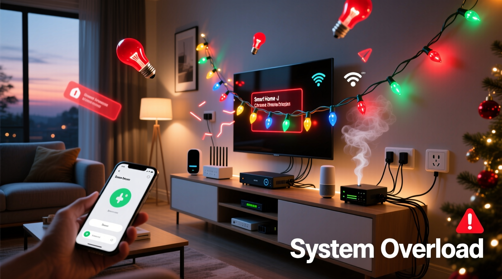 why does my smart home system crash when i activate christmas lights