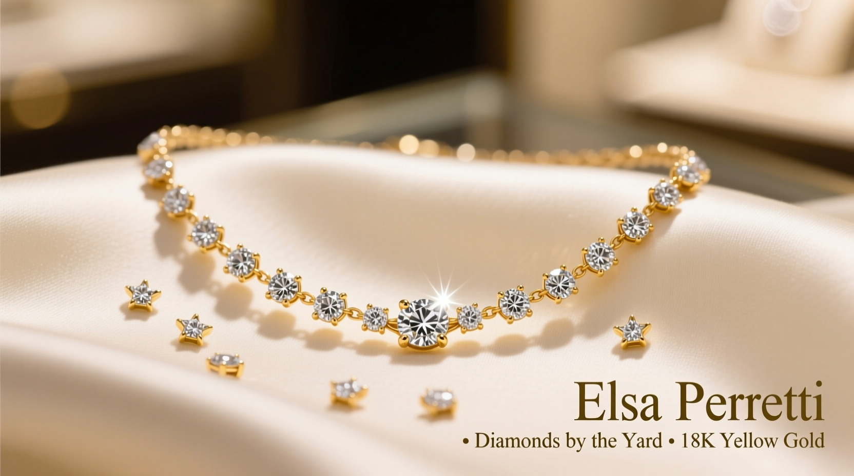 elsa peretti diamonds by the yard sprinkle necklace in 18k yellow gold 36 72 inches