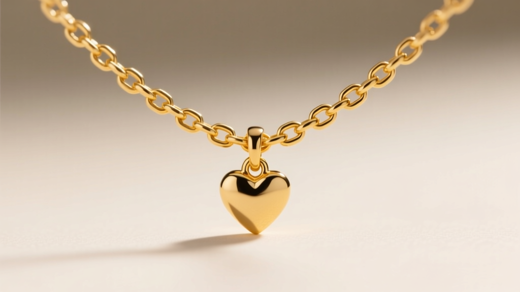 Macro shot of a delicate 1.2mm 18k gold box chain threading through a small heart charm bail, highlighting intricate link details