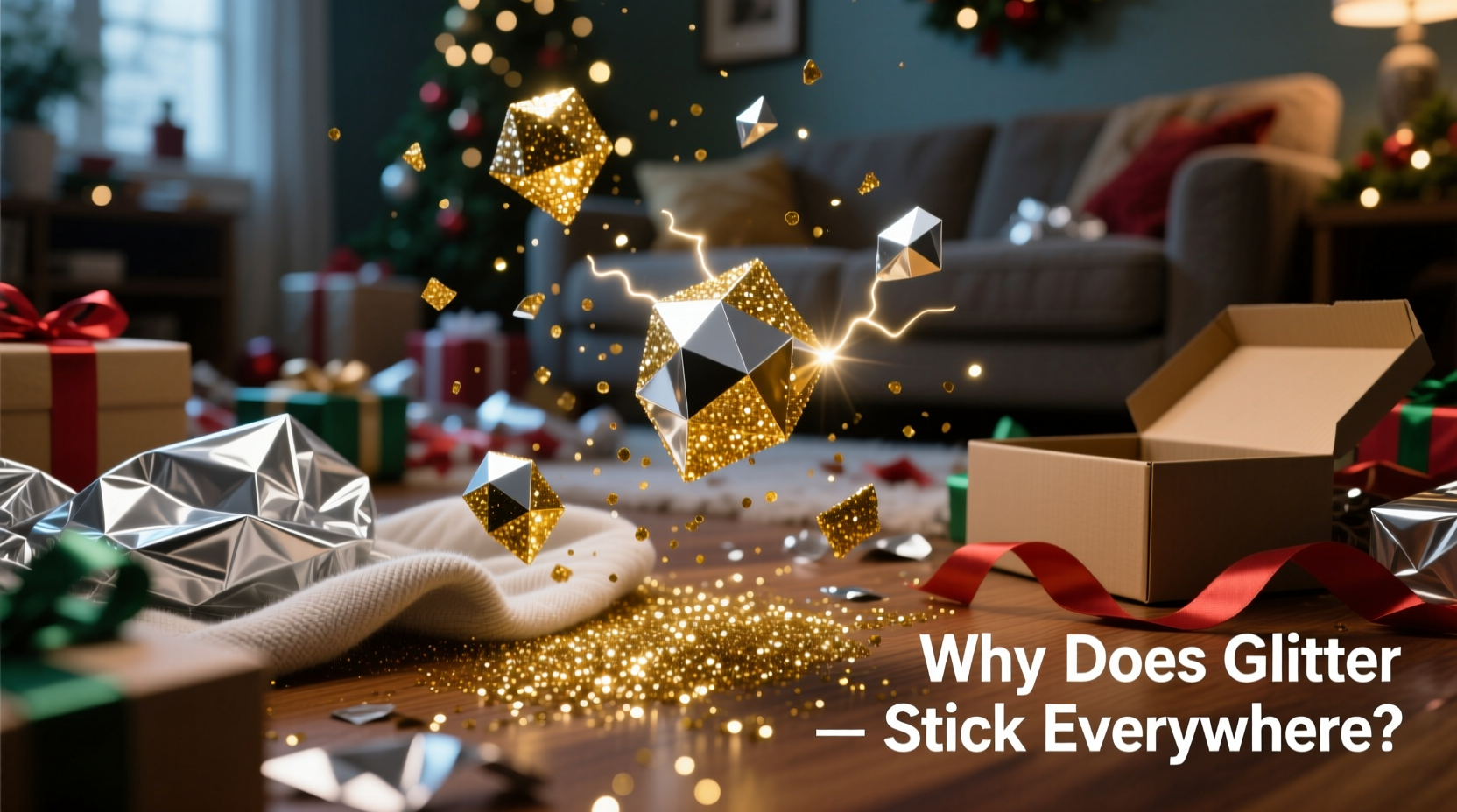 why does glitter stick to everything after opening christmas gifts