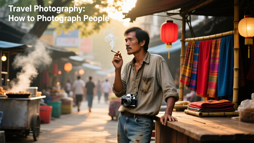A local man smoking while posing for a photo in Asia