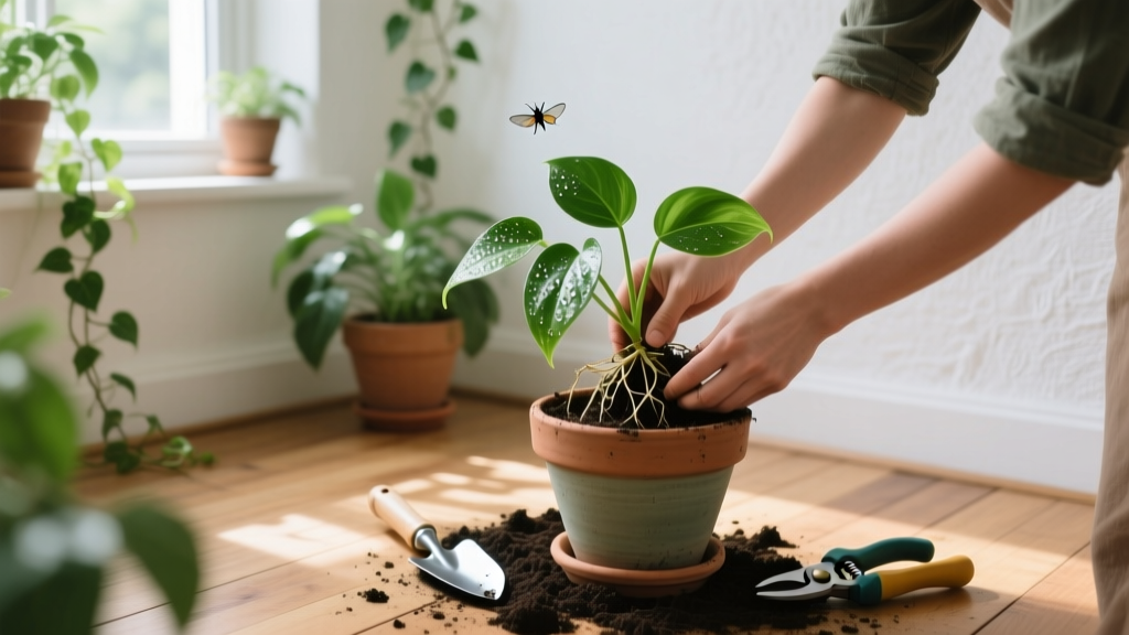 How to Eliminate Flies from Indoor Plants: Repotting Guide