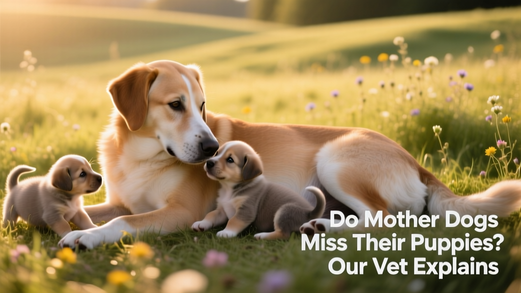 mother dog and her puppies outdoor