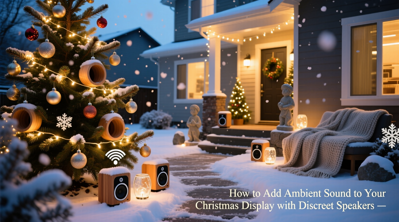 how to add ambient sound to your christmas display with discreet speakers