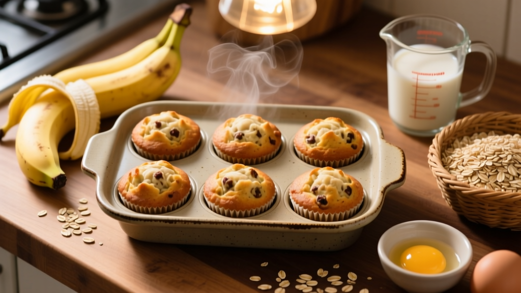 Air Fryer Banana Oat Muffins: Crispy Edges, Tender Center
