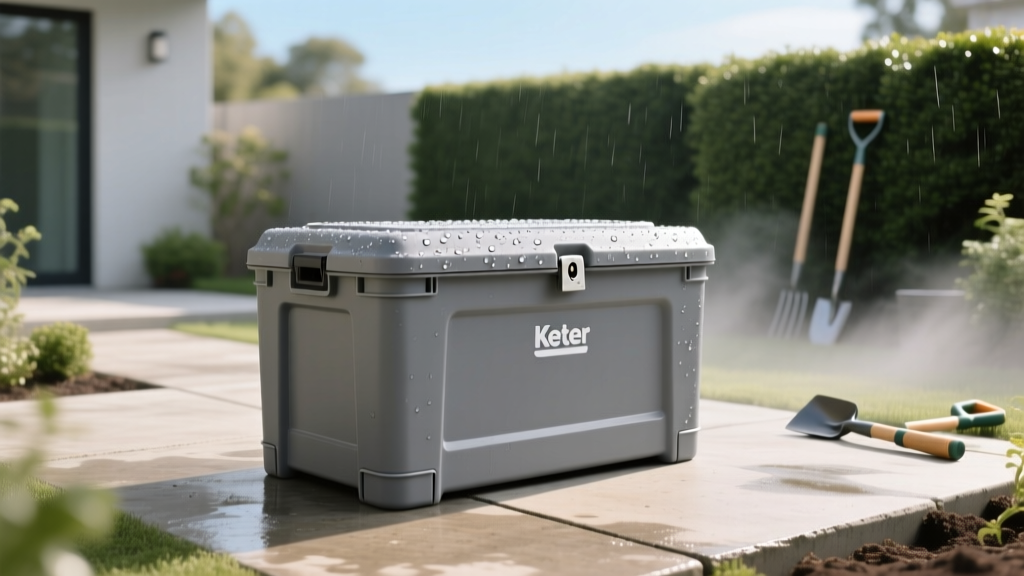 Is the Keter Outdoor Storage Box Weather Resistant?