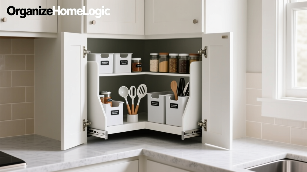 How to Install a Corner Cabinet Pull Out Organizer