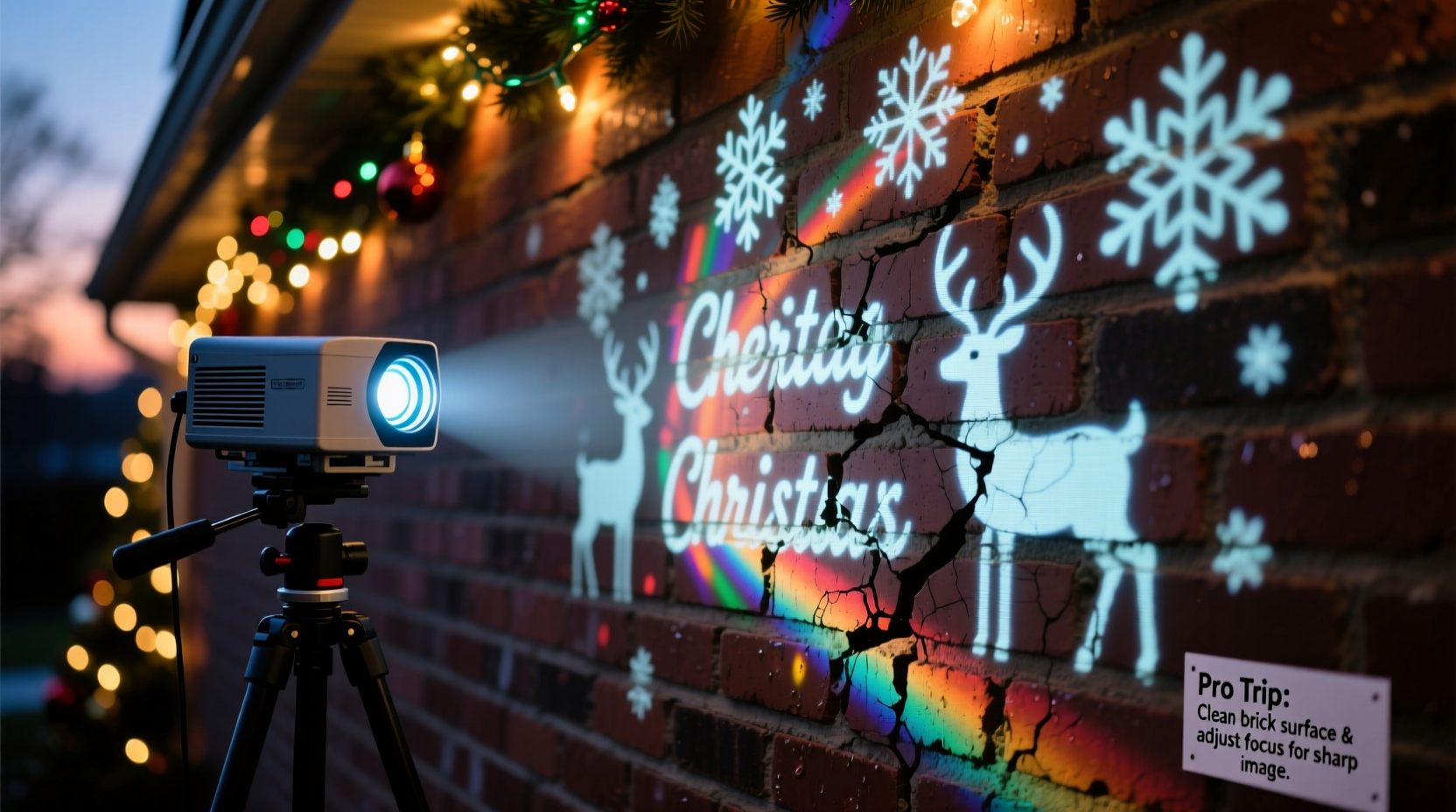 do projection christmas lights work well on brick walls setup tips