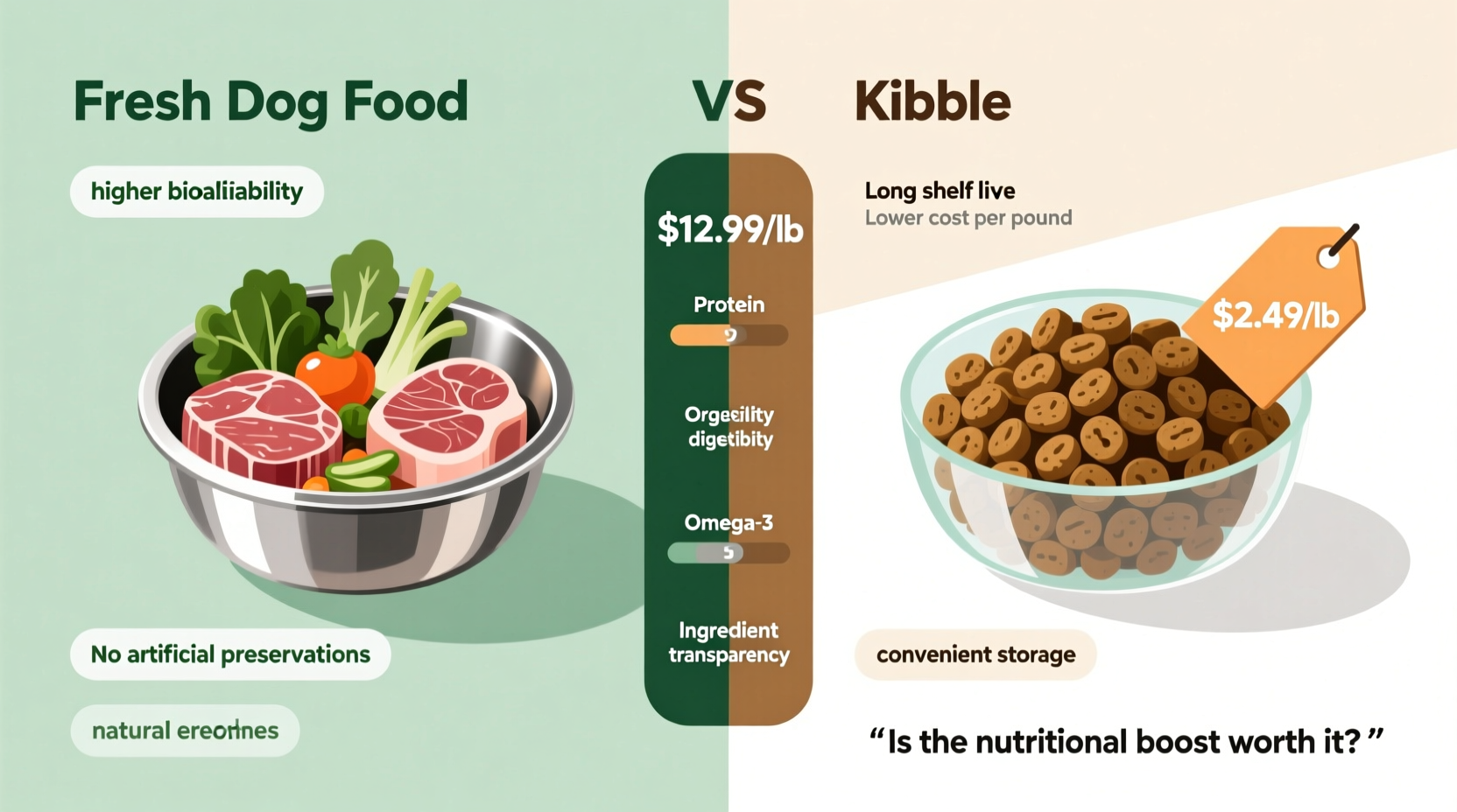 fresh dog food vs kibble is the nutritional boost worth the massive price tag