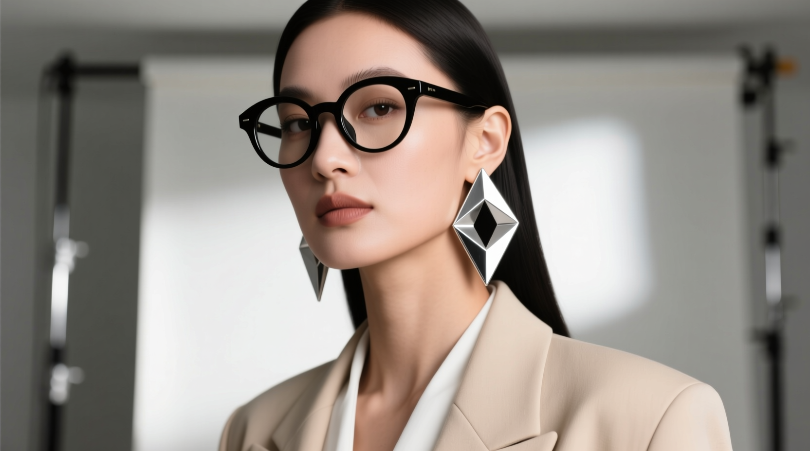 how to match statement earrings with glasses without clashing styles