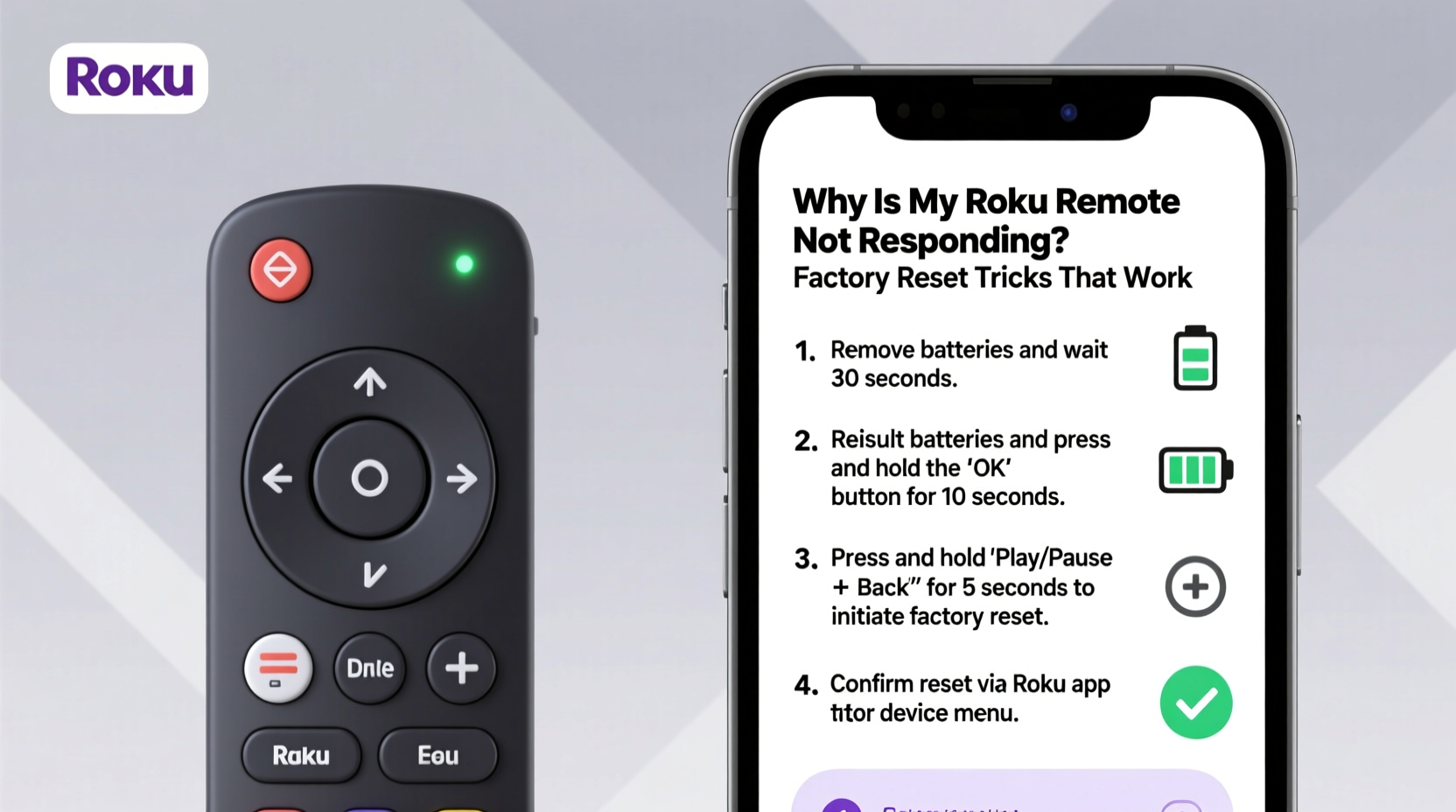 why is my roku remote not responding factory reset tricks that work