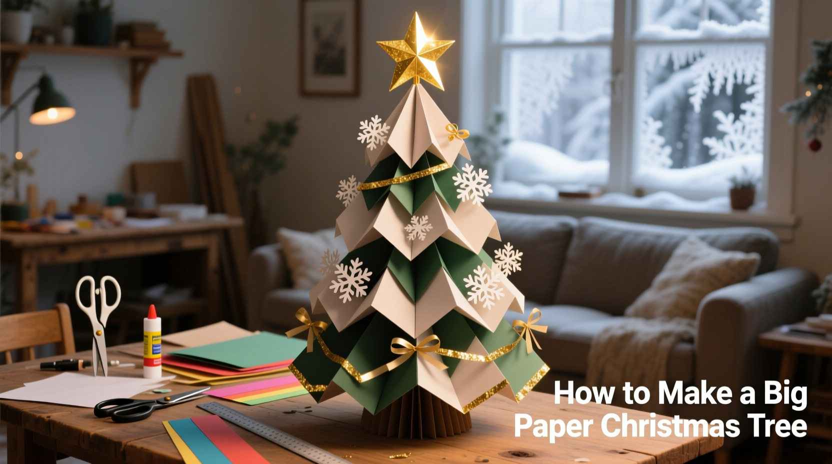how to make a big paper christmas tree