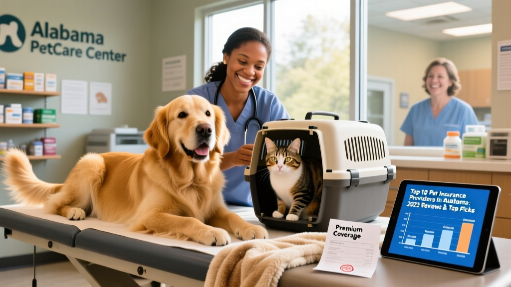 Happy multi-pet household with dog and cat receiving care at an Alabama veterinary clinic