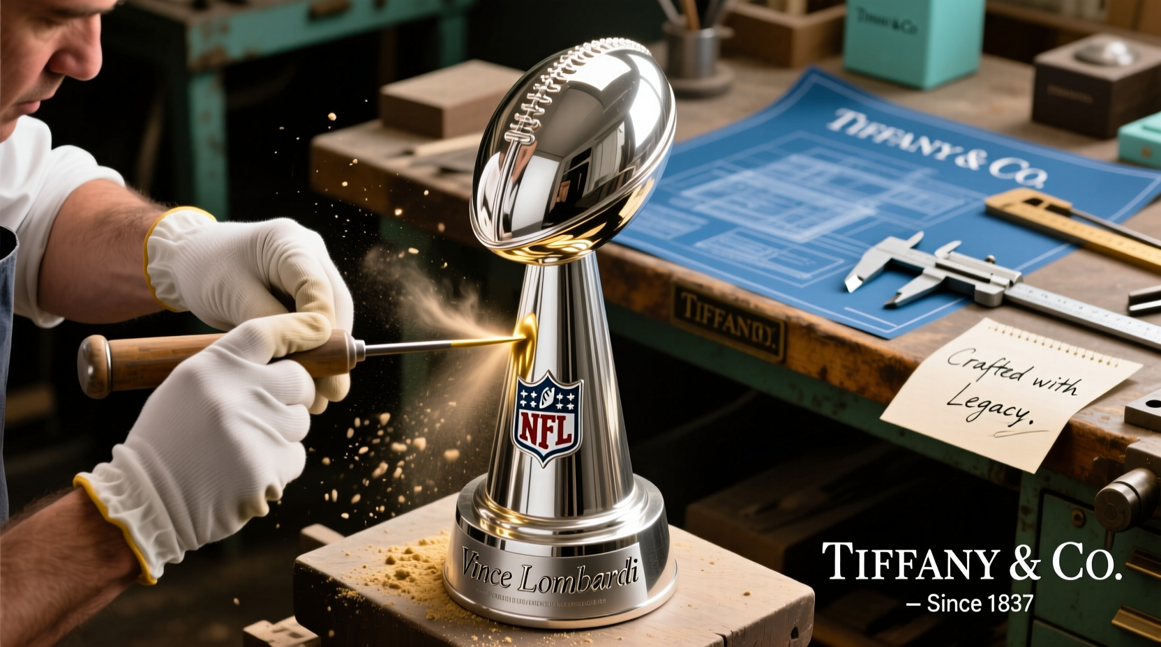 making of the nfl vince lombardi trophy designed and handcrafted by tiffany co since 1967