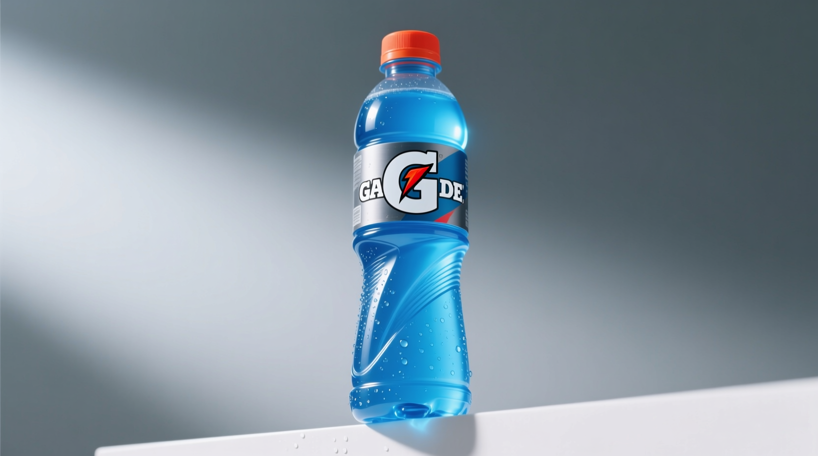 Cool Blue Gatorade bottle showing vibrant blue color