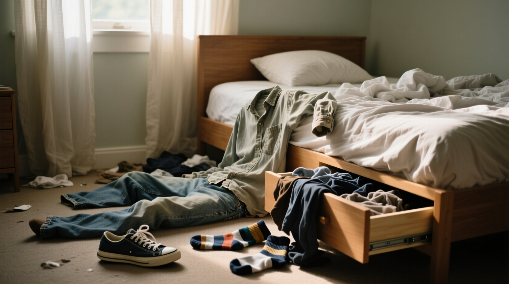 keep worn clothes from messing up your bedroom with a c