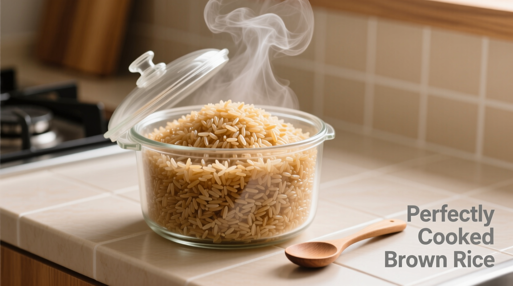 Perfectly cooked brown rice in rice maker