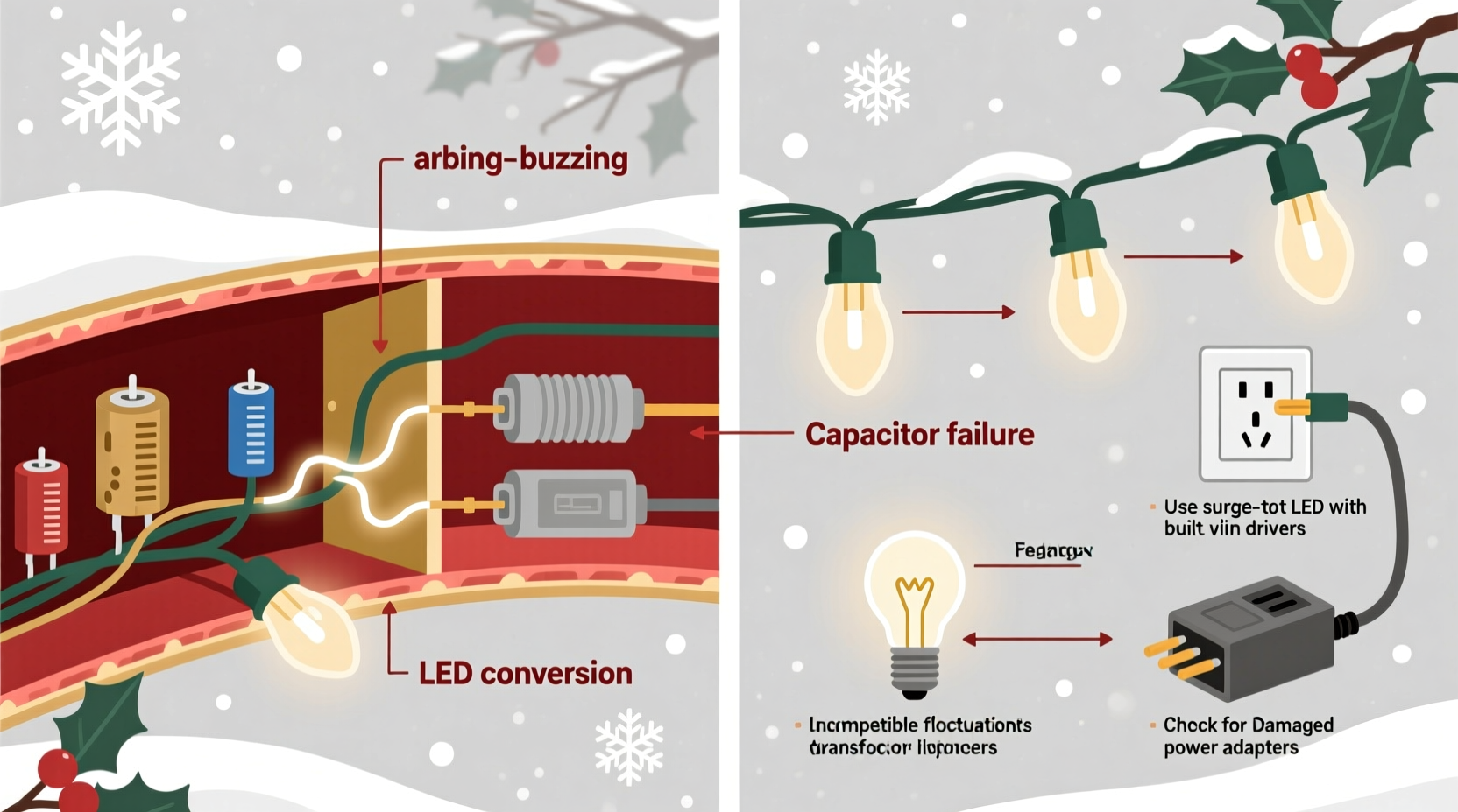 why do some christmas lights buzz when turned on causes and fixes