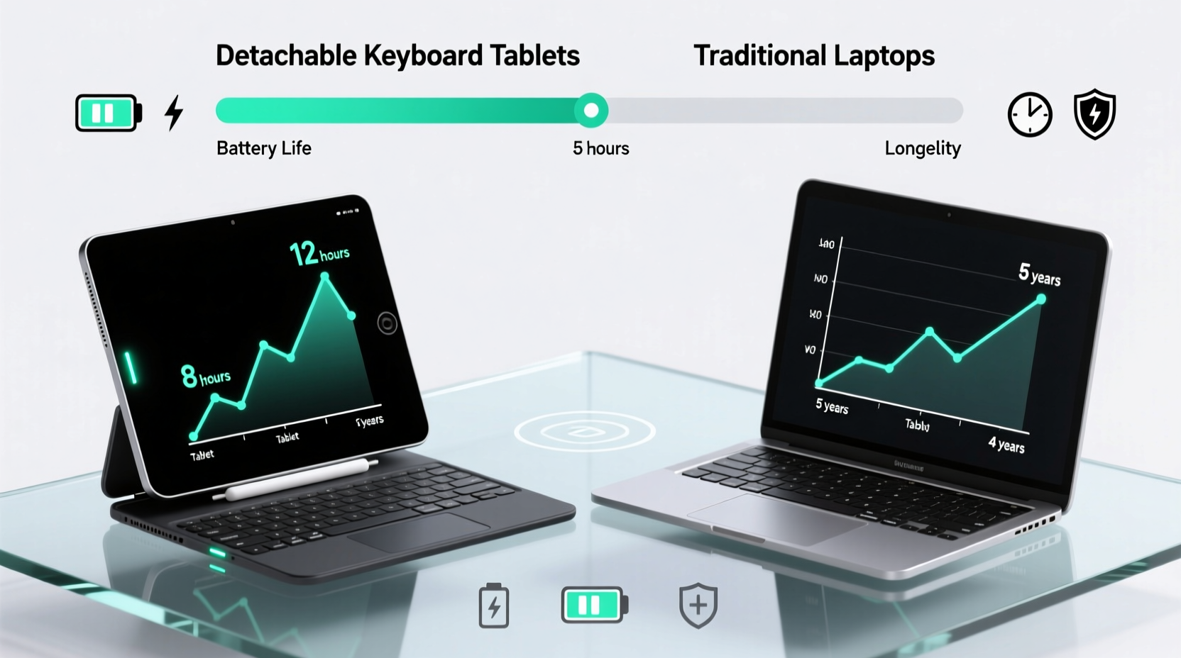 detachable keyboard tablets vs traditional laptops which lasts longer