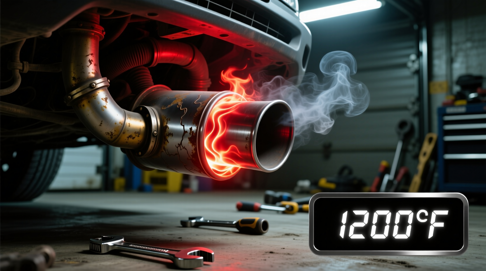 how hot do car mufflers get