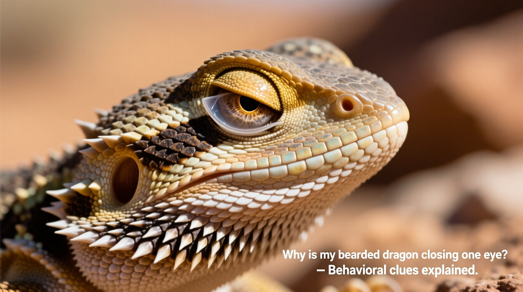 why is my bearded dragon closing one eye and what it means