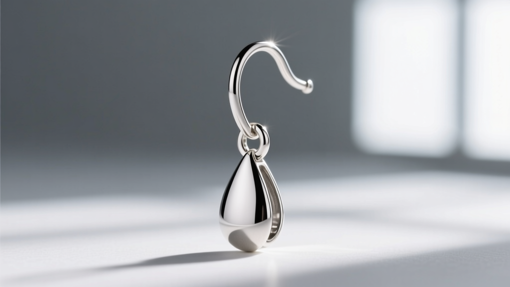 Extreme close-up of a 20-gauge sterling silver earring post and a securely soldered jump ring attaching to a smooth teardrop bail