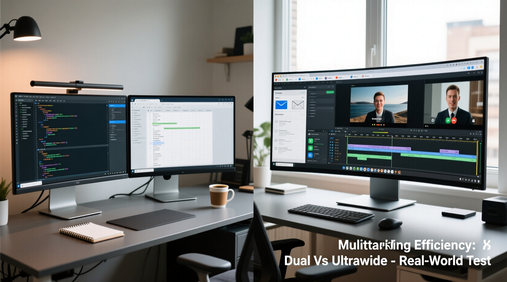 dual monitor setup vs single ultrawide is multitasking really easier