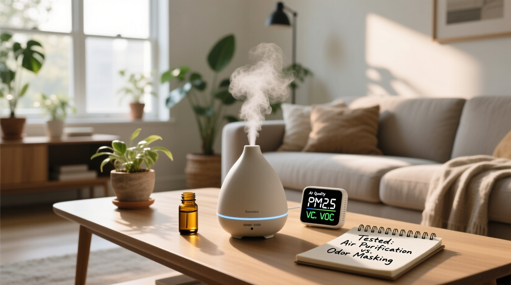 do essential oil diffusers purify air or just mask odors tested