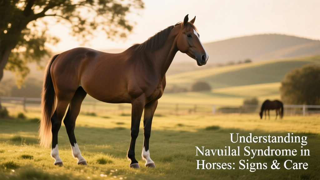 Side view of a horse standing quietly, showing natural hoof posture and weight distribution