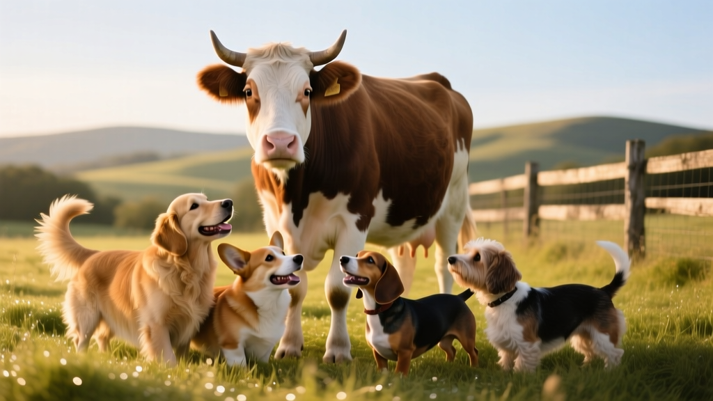How Haru the Cutest Cow Became Best Buds With His Pack of Loving Dogs