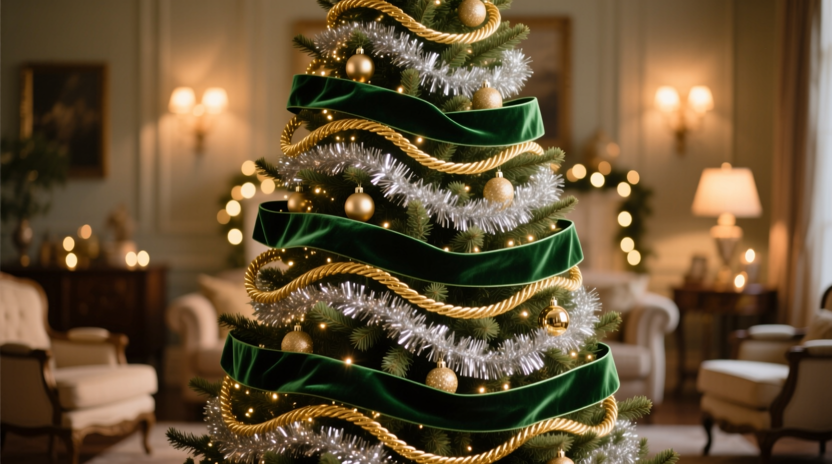 how to layer christmas tree garlands for maximum visual impact without clutter