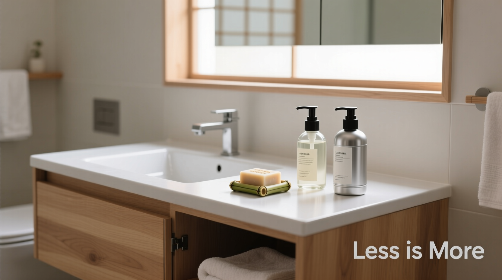 how to build a minimalist bathroom routine with multi use products