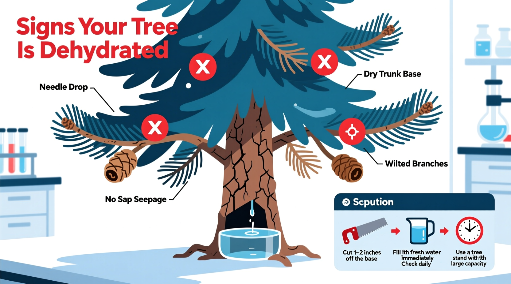 why is my christmas tree not drinking water signs of dehydration and fixes