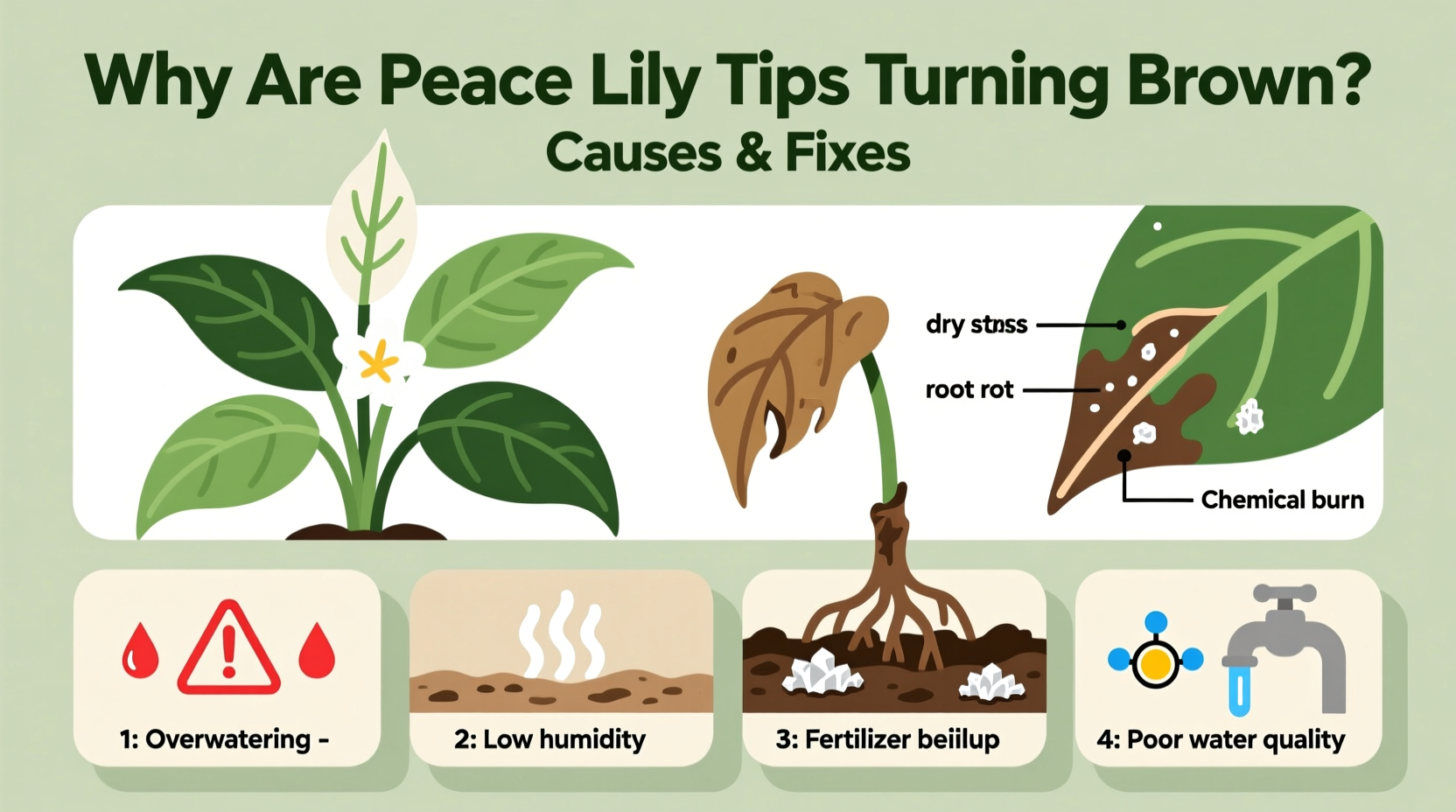 5 Fixes for Brown Peace Lily Tips | TheHomeSprouts