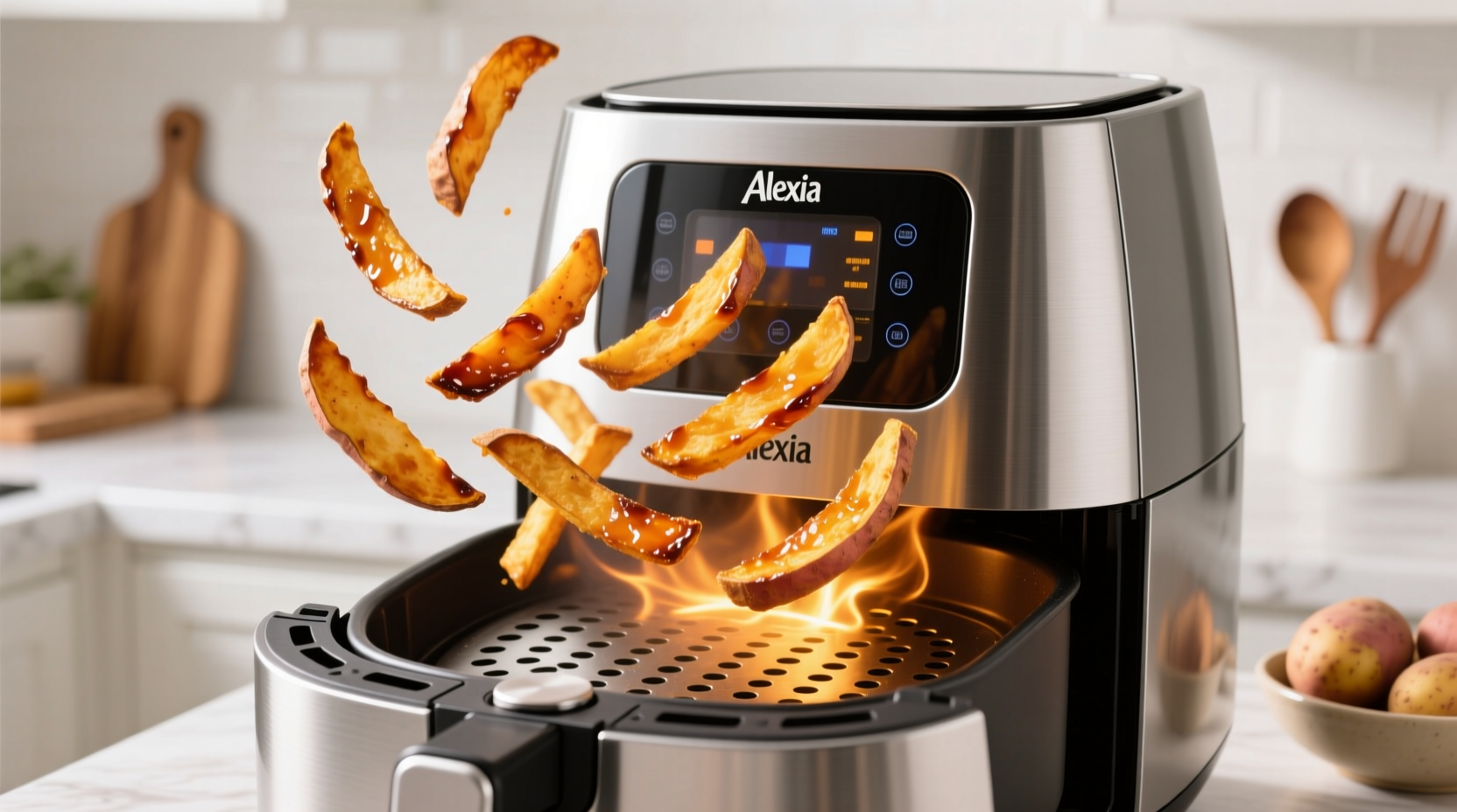Crispy Sweet Potato Fries In The Air Fryer Using Alexia