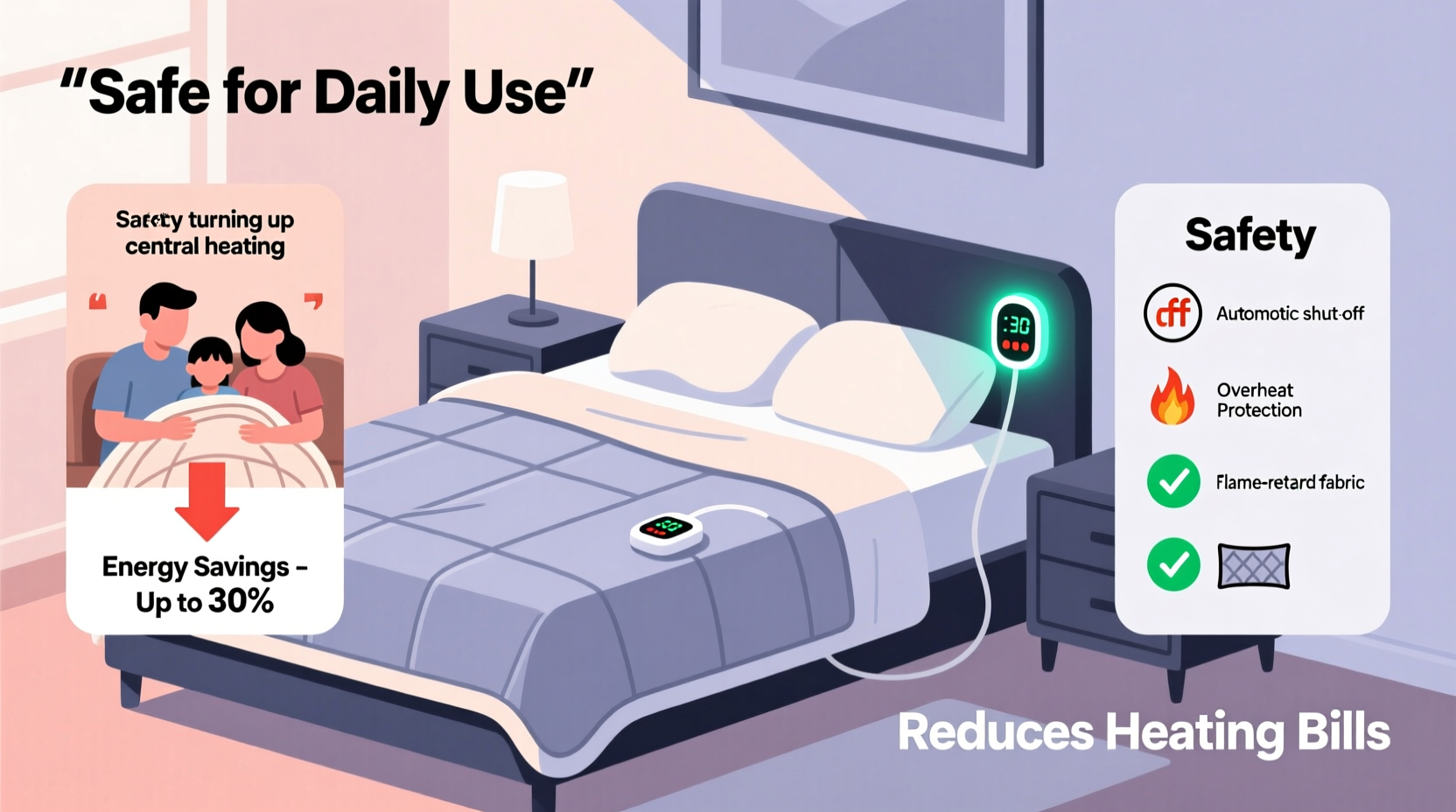 are electric blankets safe for daily use and do they save on heating bills