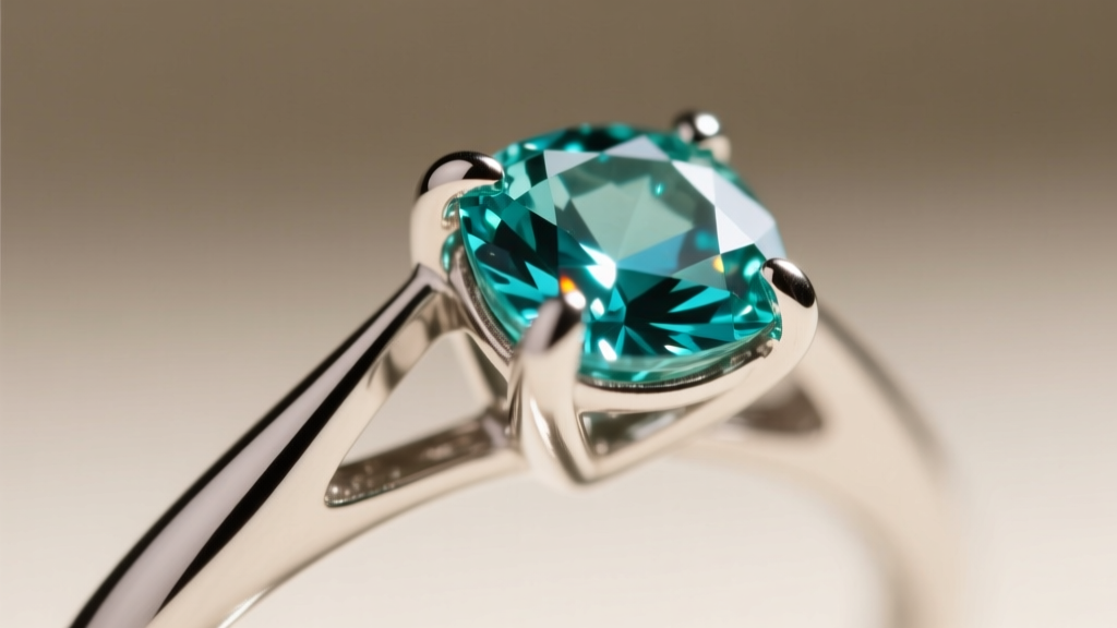 Close-up of a platinum V-prong setting securing the corner of an emerald cut aquamarine, showing fine metalwork and high polish.