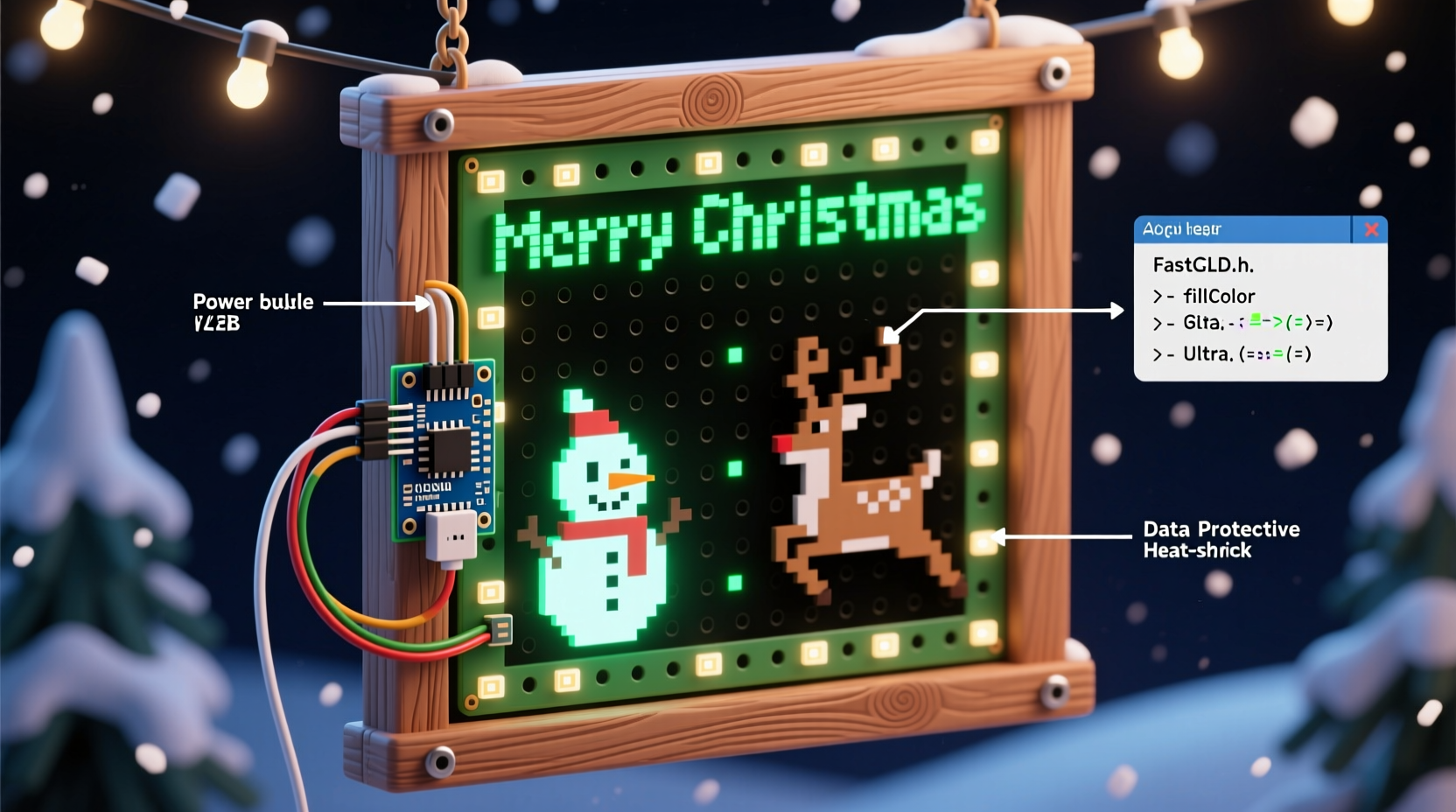how to build a diy pixel christmas light grid for custom animations
