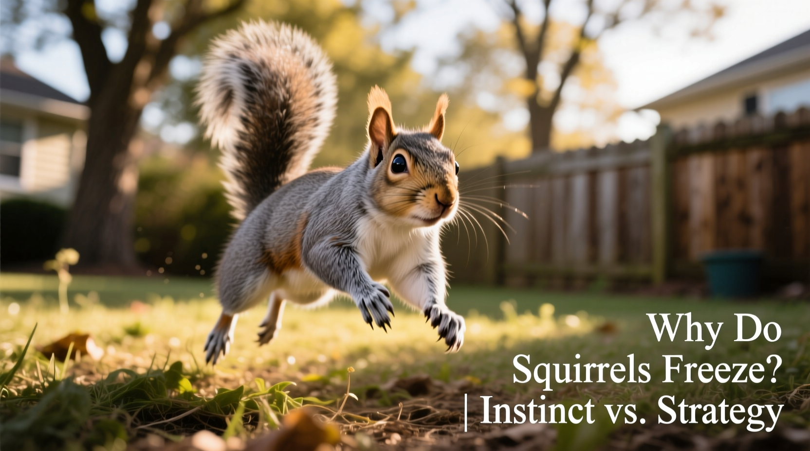why do squirrels freeze when they see you and is it fear or strategy