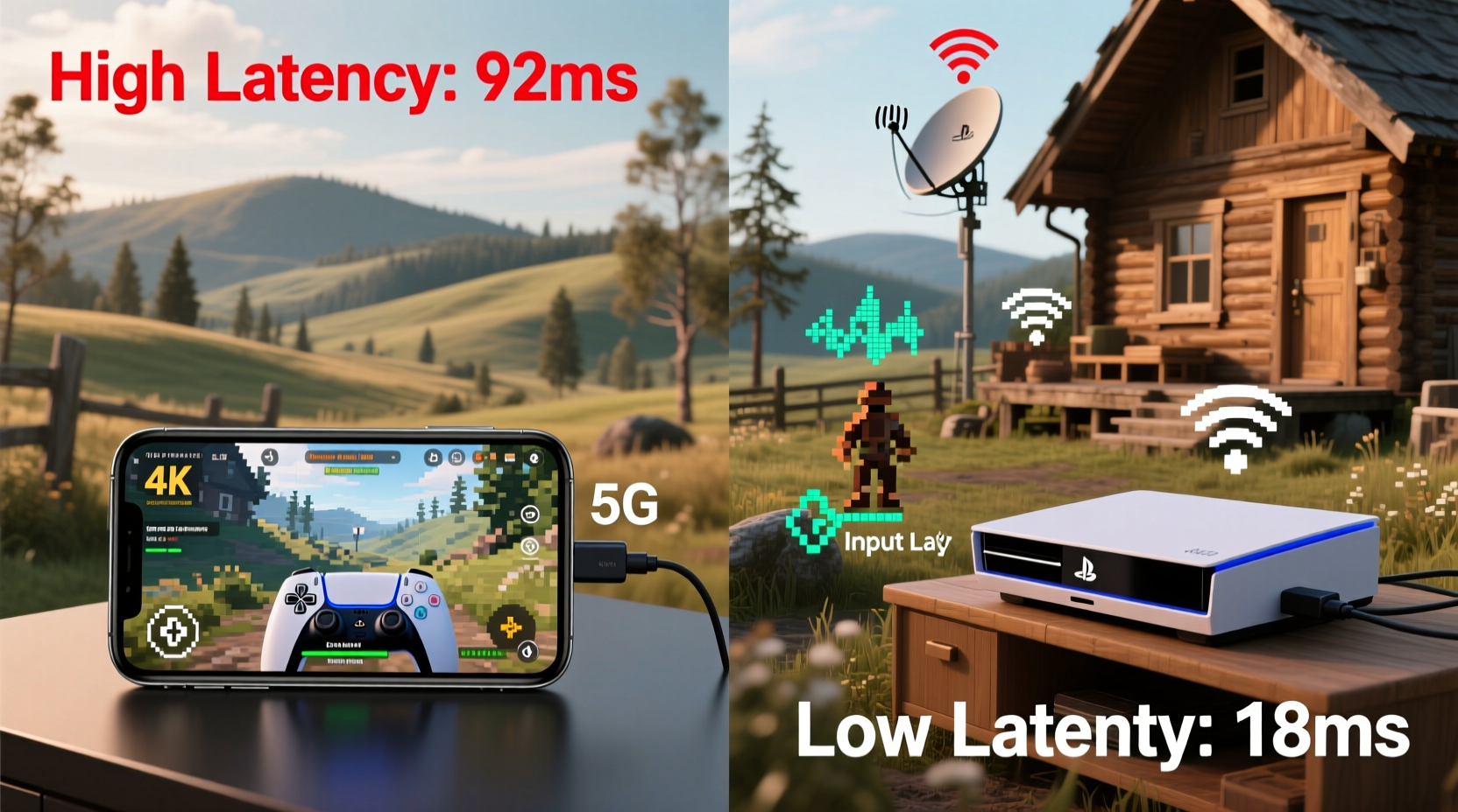 cloud gaming vs console gaming which has lower lag in rural areas