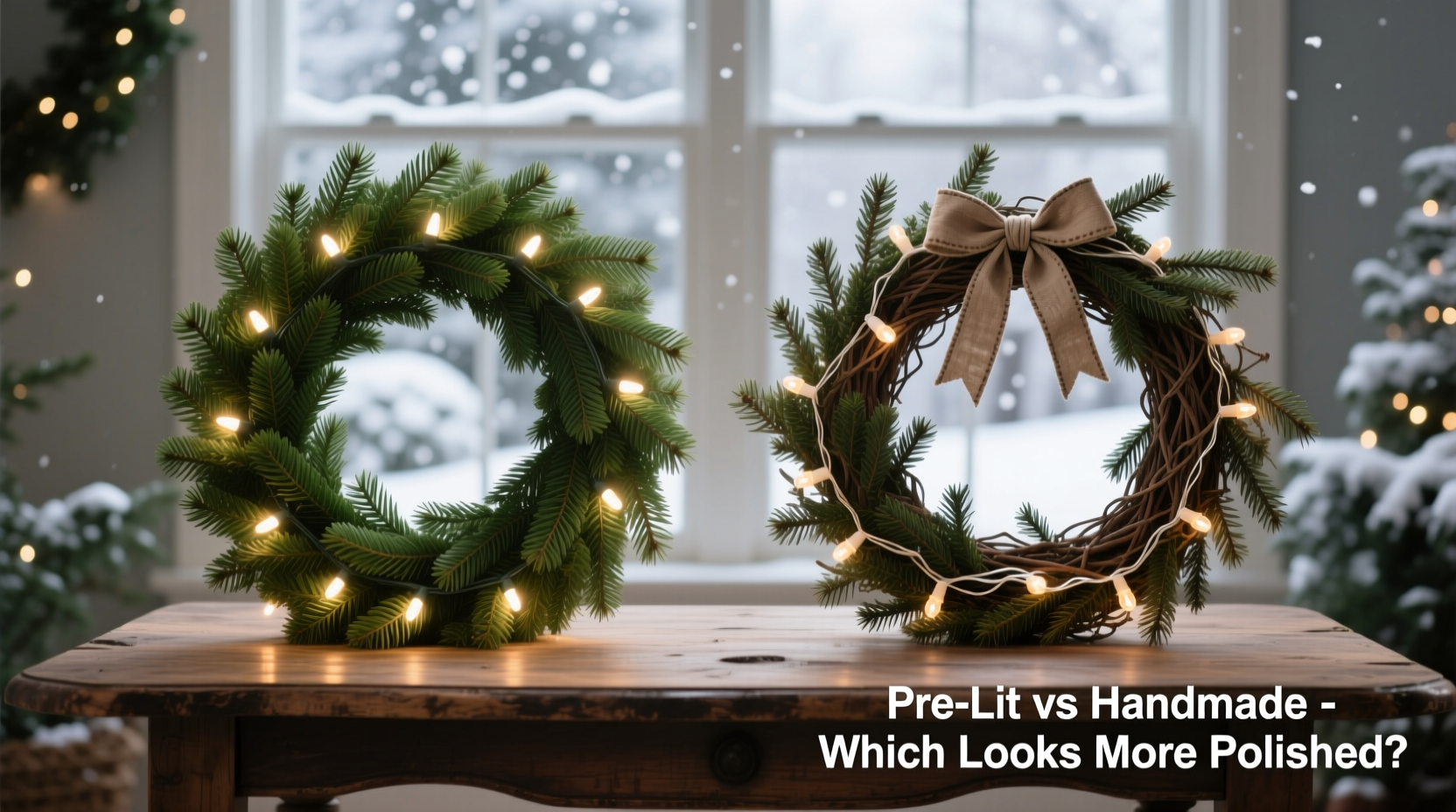 pre lit wreath vs stringing your own which looks more polished