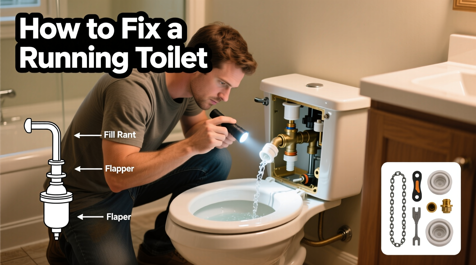 how to fix a toilet that keeps running without calling a plumber