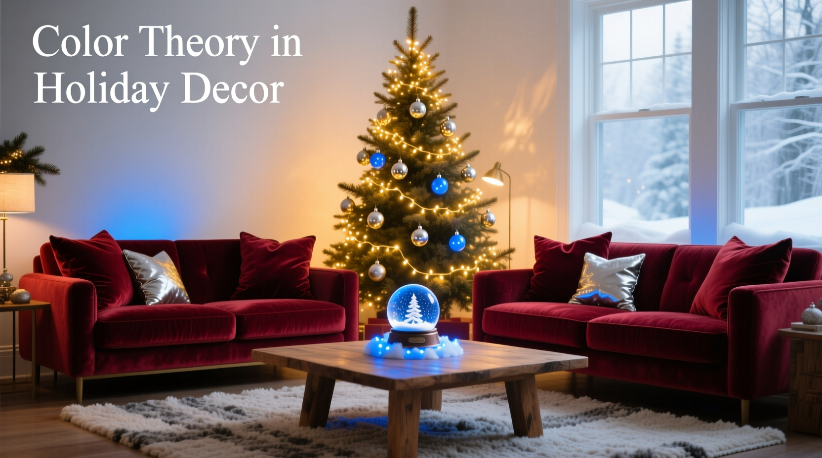 how to use color theory when pairing christmas lights with decor