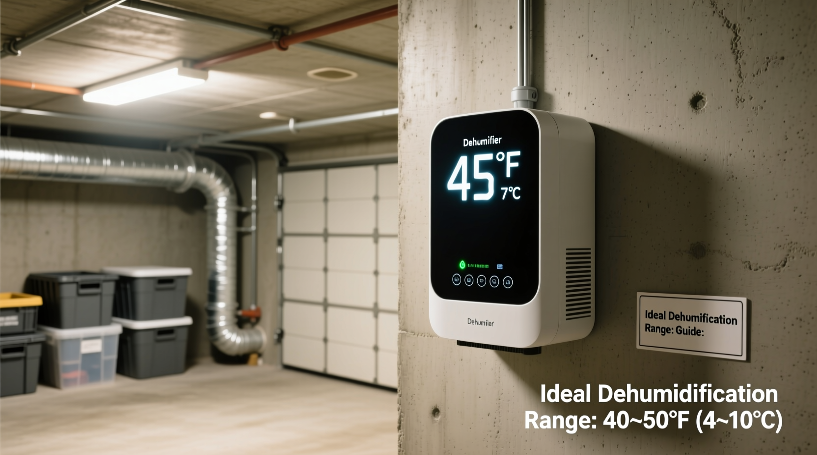 what temperature to set a dehumidifier in basement