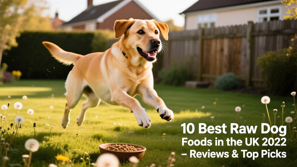 A happy, healthy dog outdoors with visible muscle tone, glossy coat, and bright eyes—showcasing the visible benefits of consistent raw feeding