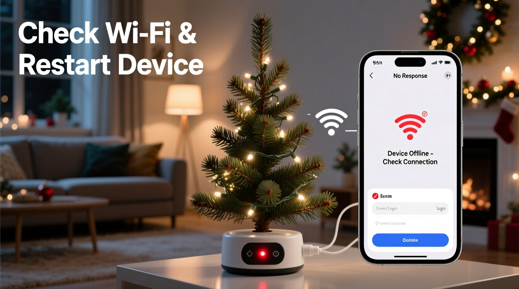 why is my smart christmas tree not responding to app commands