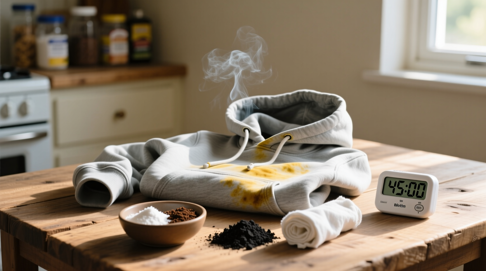 remove vape smell from hoodies with pantry staples