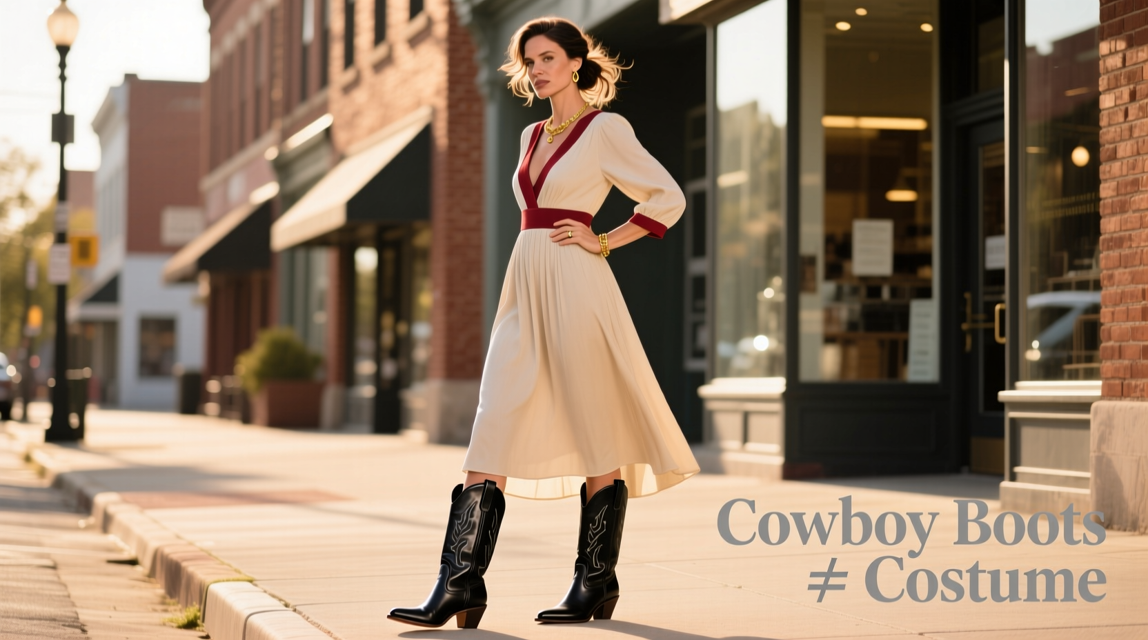 how to style cowboy boots with dresses without looking like a costume