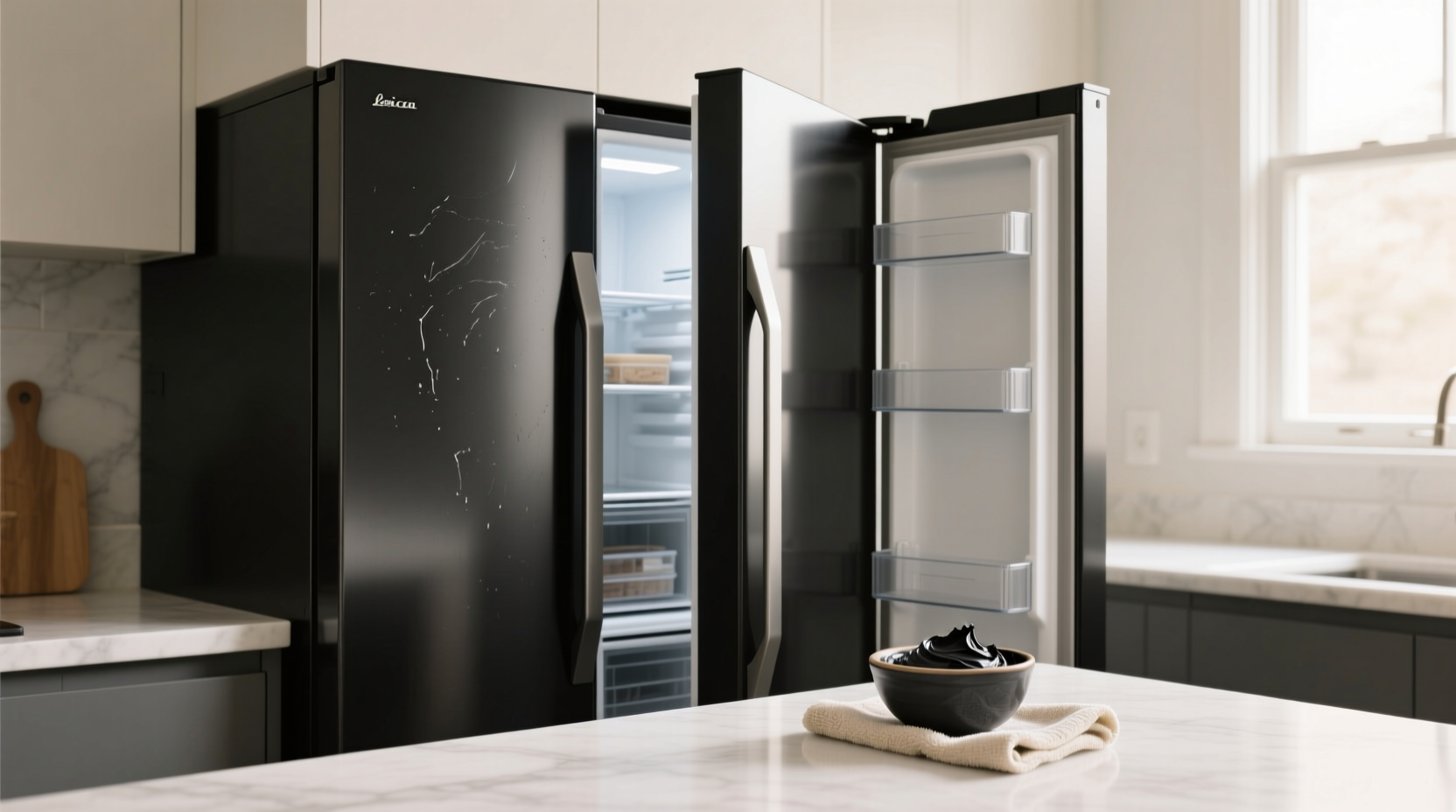 eco friendly cleaning tips for matte black refrigerators