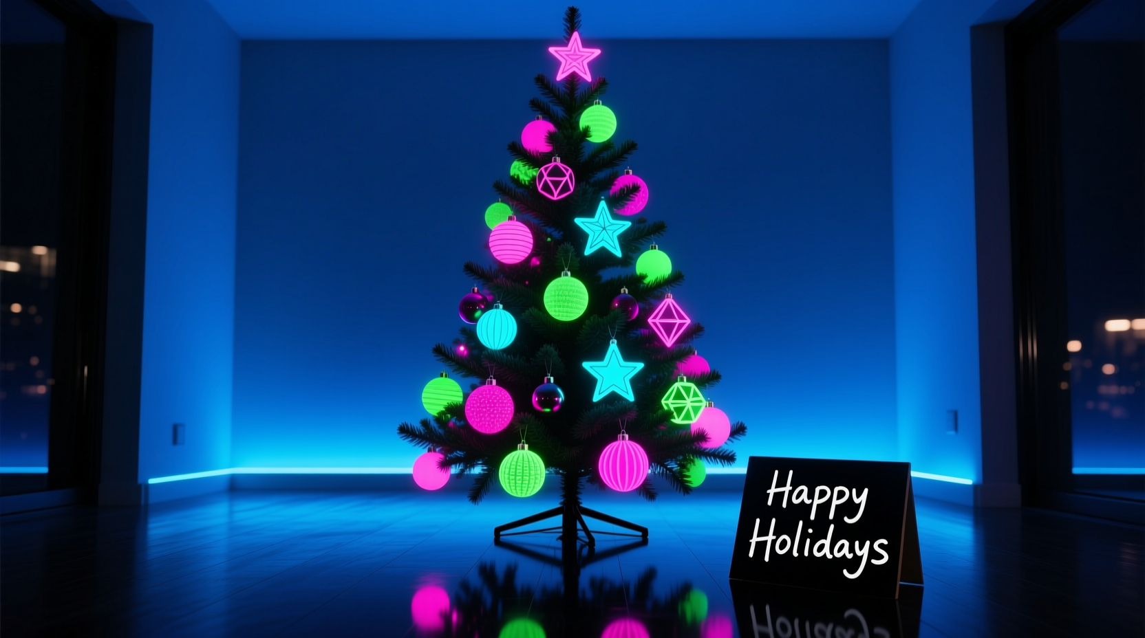 how to create a blacklight christmas tree with glow in the dark ornaments